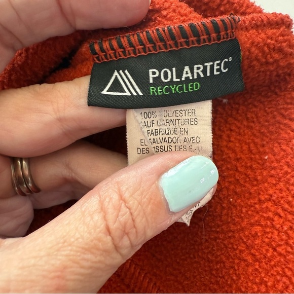 L.L. Bean Men's Sweater Fleece Pullover Orange Long Sleeve Polartec Shirt LG TAL - Picture 12 of 14